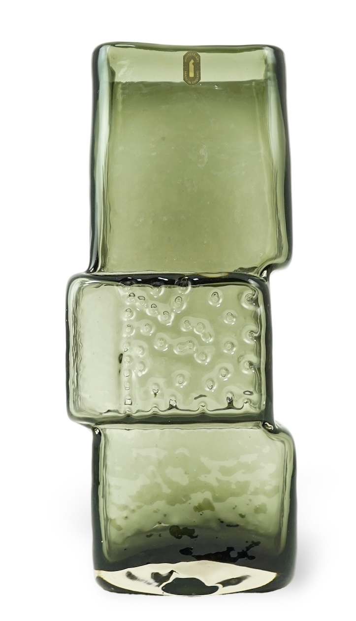 Whitefriars: A Textured range 'Drunken Bricklayer' vase designed by Geoffrey Baxter